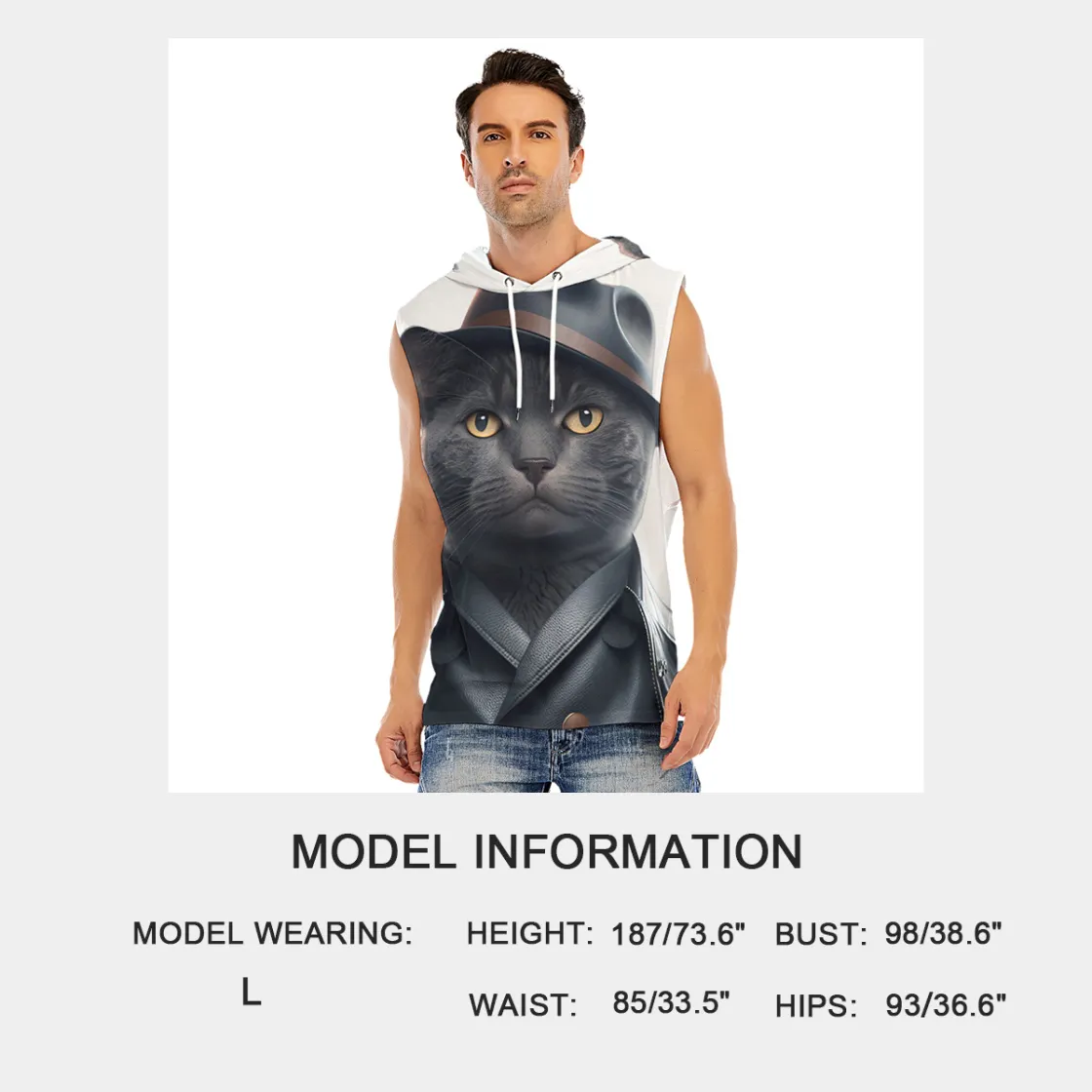All-Over Print Men’s Sleeveless Pullover Hoodie