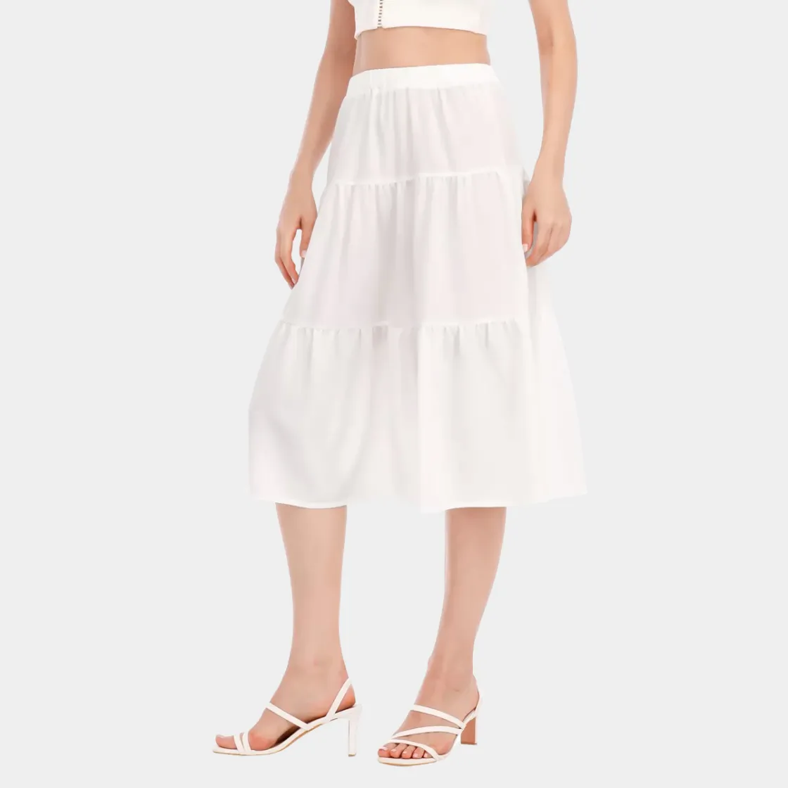 All-Over Print Women's Stitched Pleated Chiffon Skirt