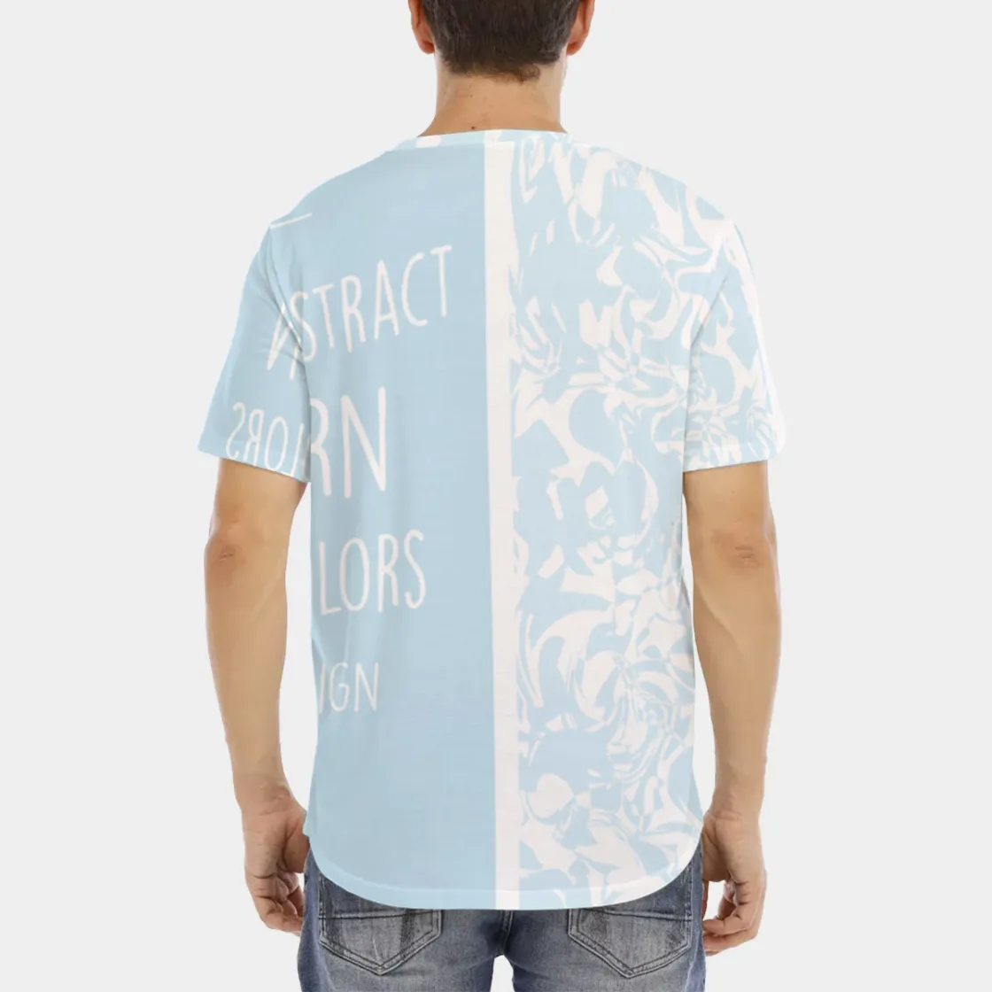 All-Over Print Men's Short Sleeve Rounded Hem T-shirt