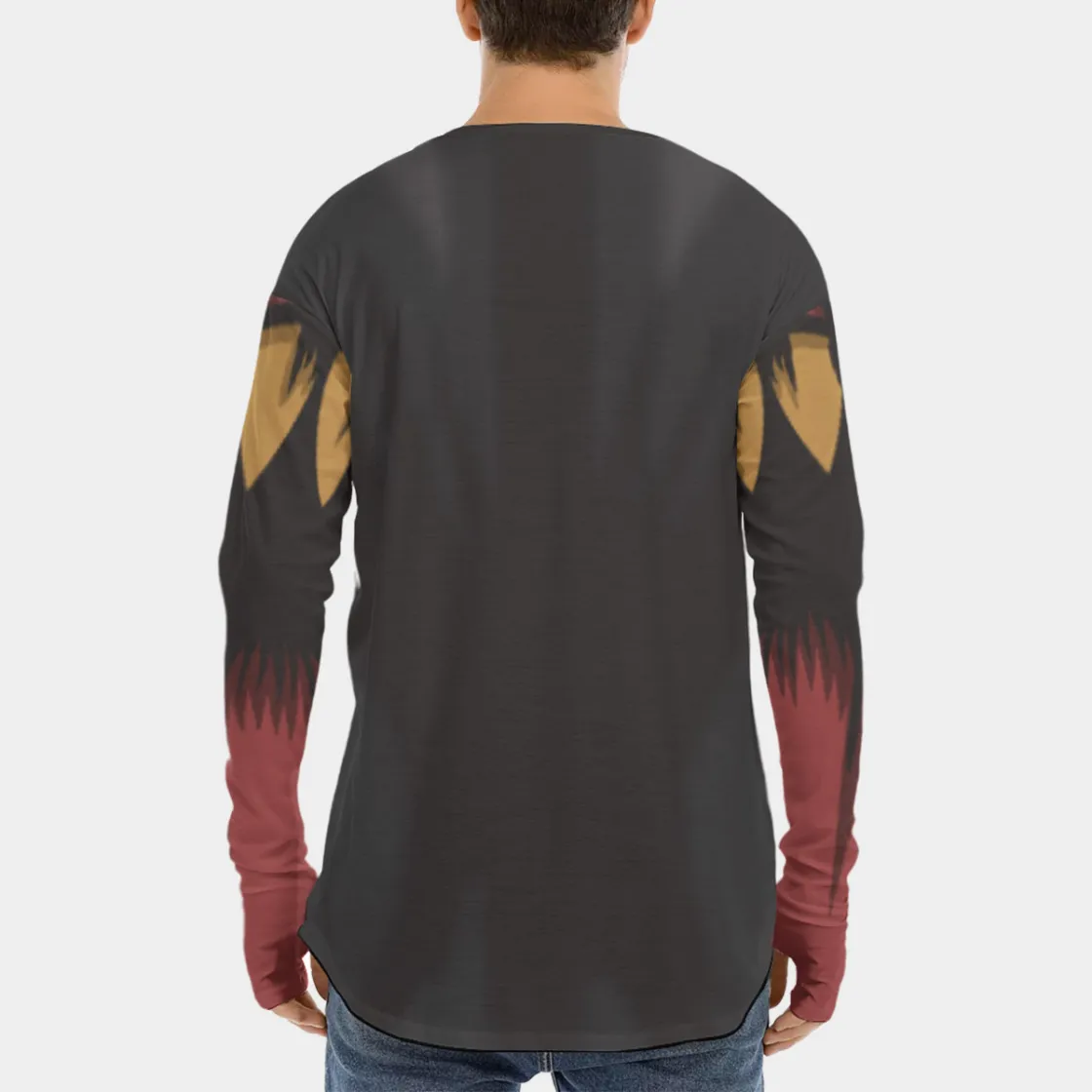 All-Over Print Men's Fingerless Long Sleeve T-shirt