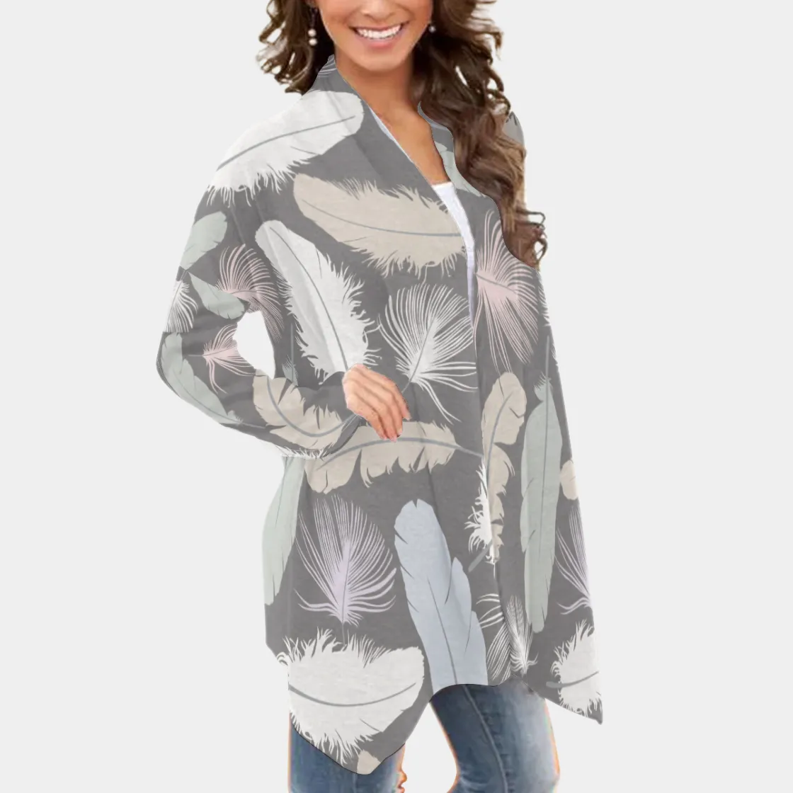 All-Over Print Women's Cardigan With Long Sleeve