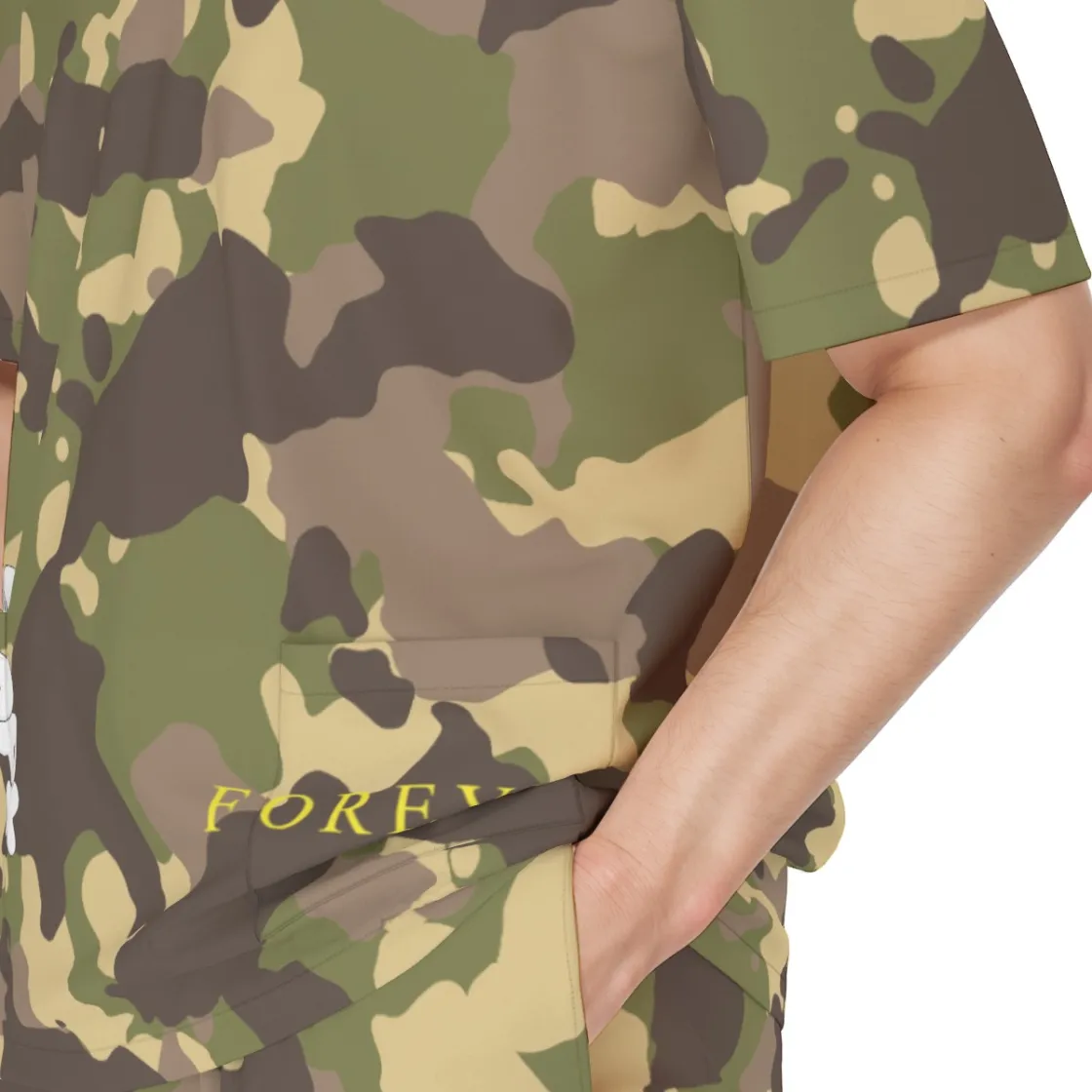 All-Over Print Unisex Scrub Set With Six Pocket