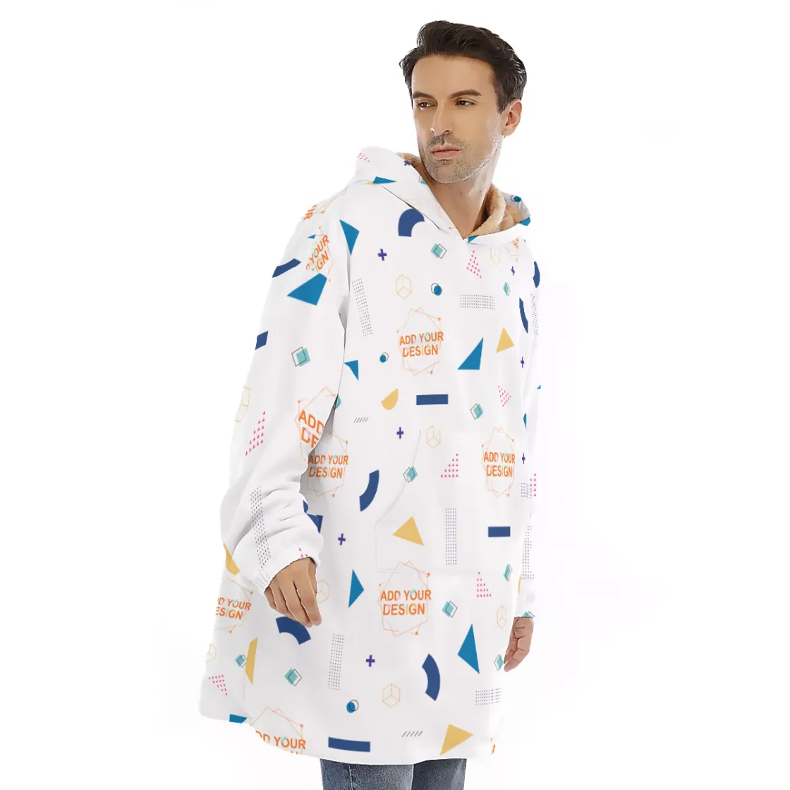 All-Over Print Unisex Sherpa Fleece Hoodie Blanket