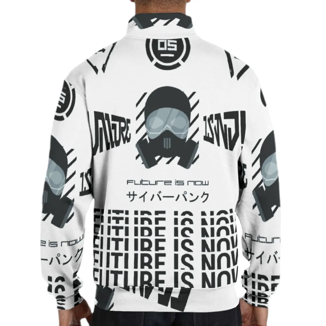 All-Over Print Men's Hidden Half-Zip Placket Hoodie