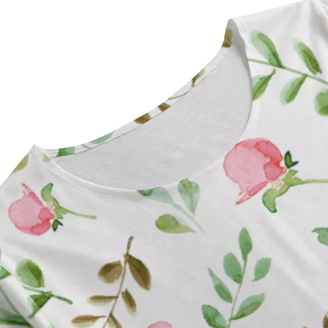 All-Over Print Women's Dress With Short Sleeve