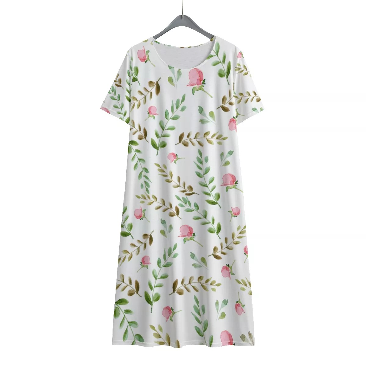 All-Over Print Women's Short Sleeve O-neck store Dress