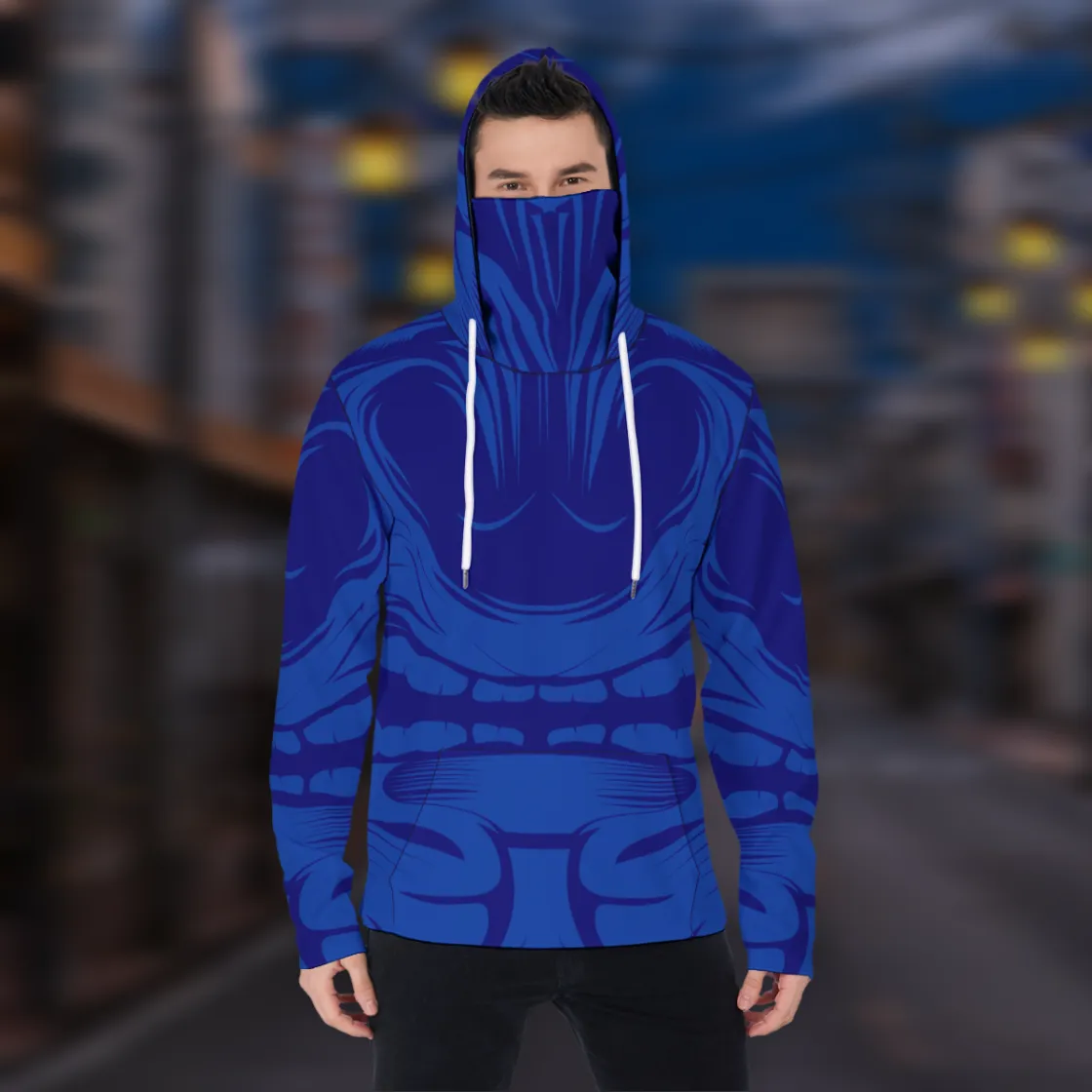 All-Over Print Men's Pullover Hoodie With Mask
