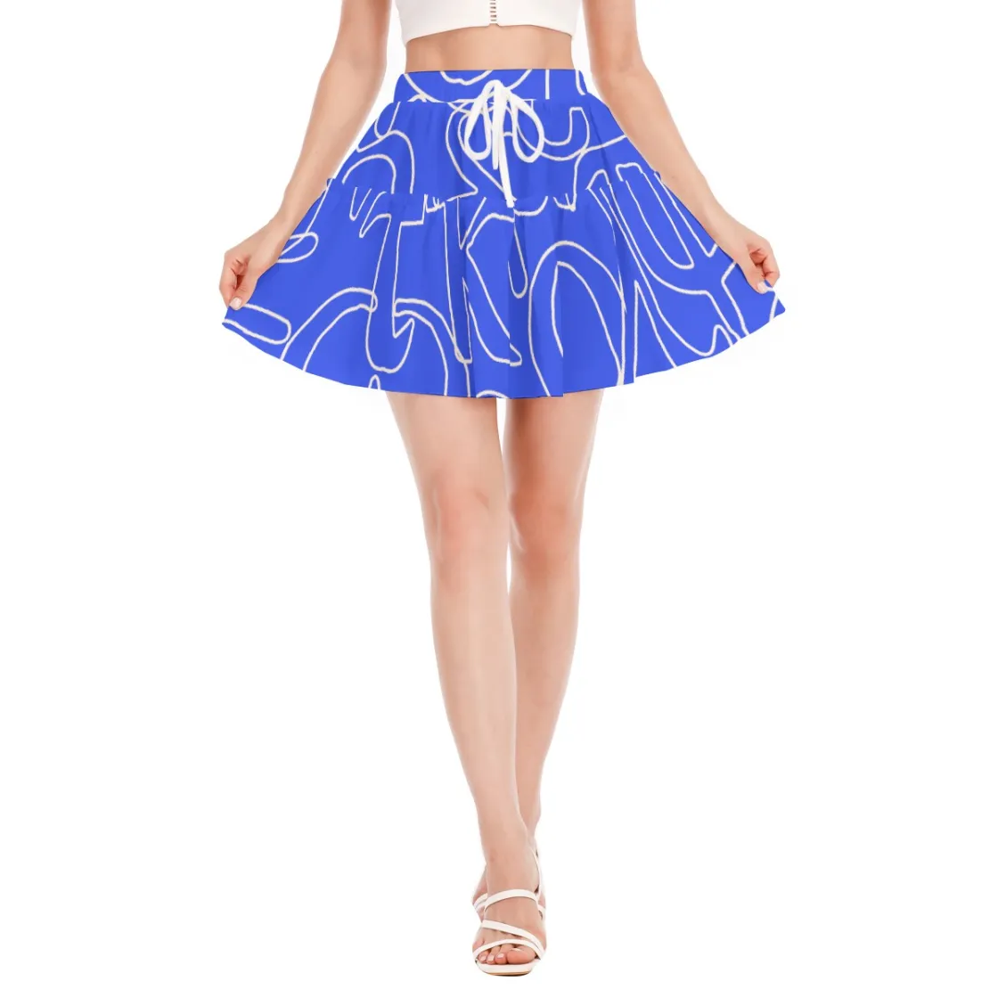 All-Over Print Women's Ruffled Mini Skirt