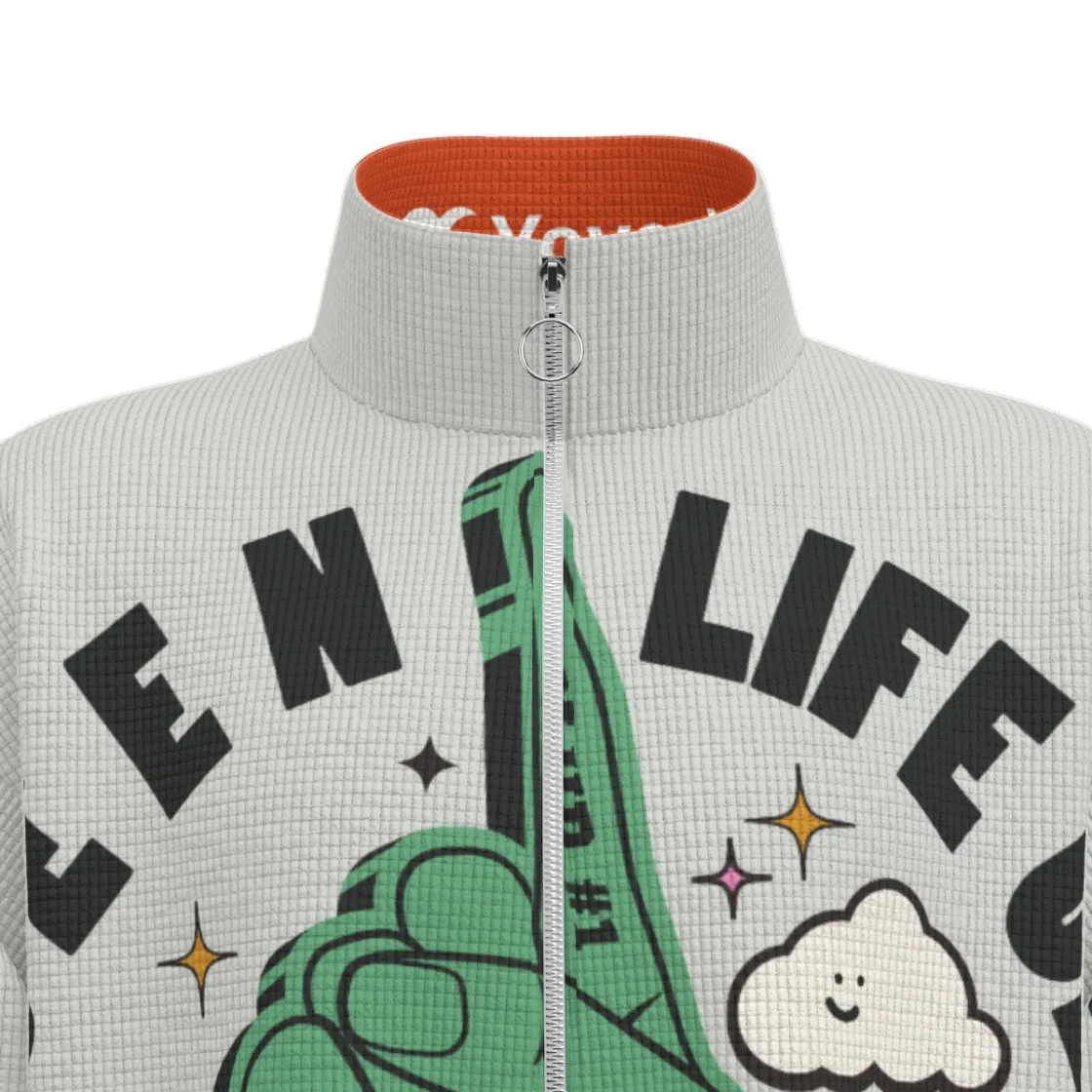 All-Over Print Unisex Stand Collar Zipped Jacket