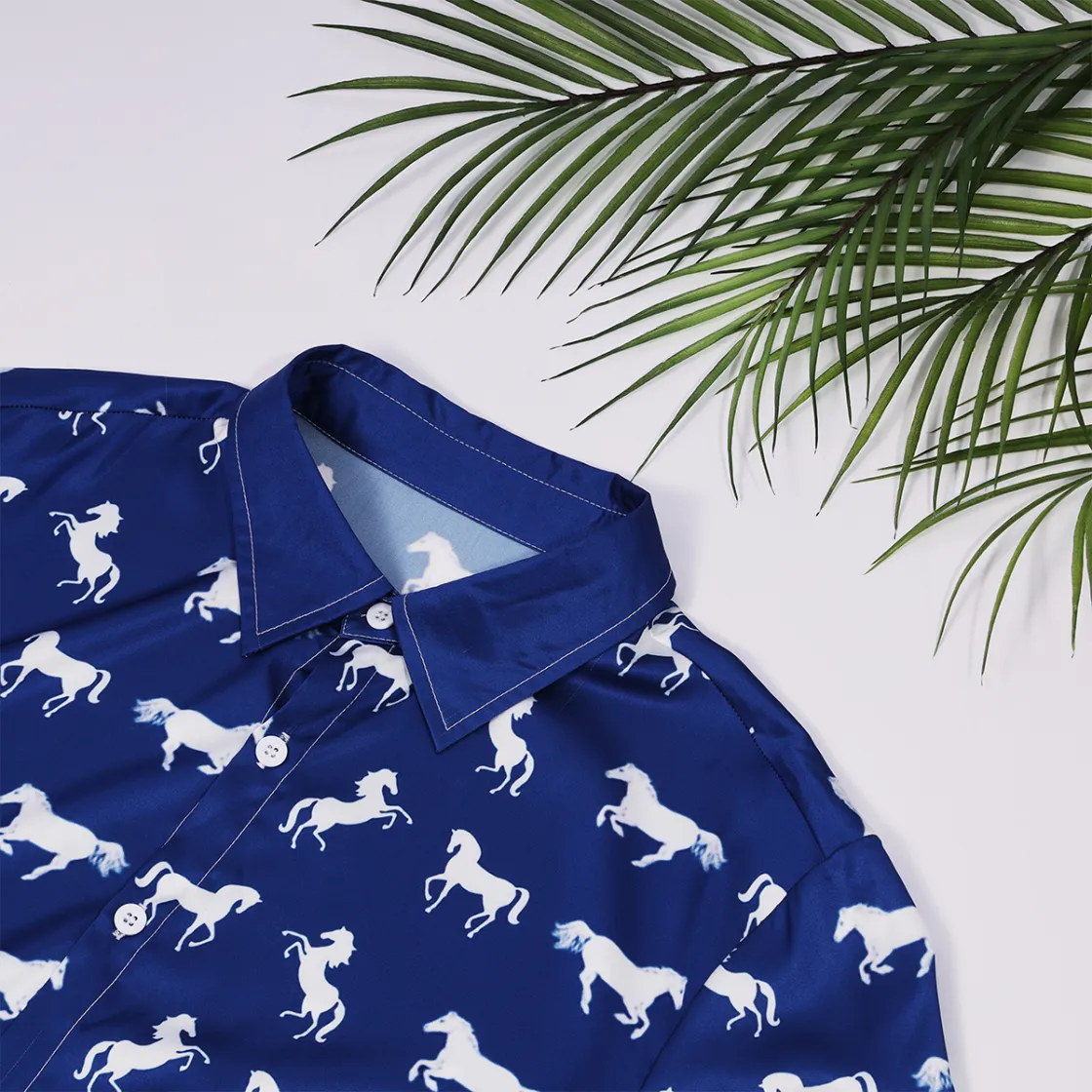 All-Over Print Unisex Imitation Silk Shirt Suit