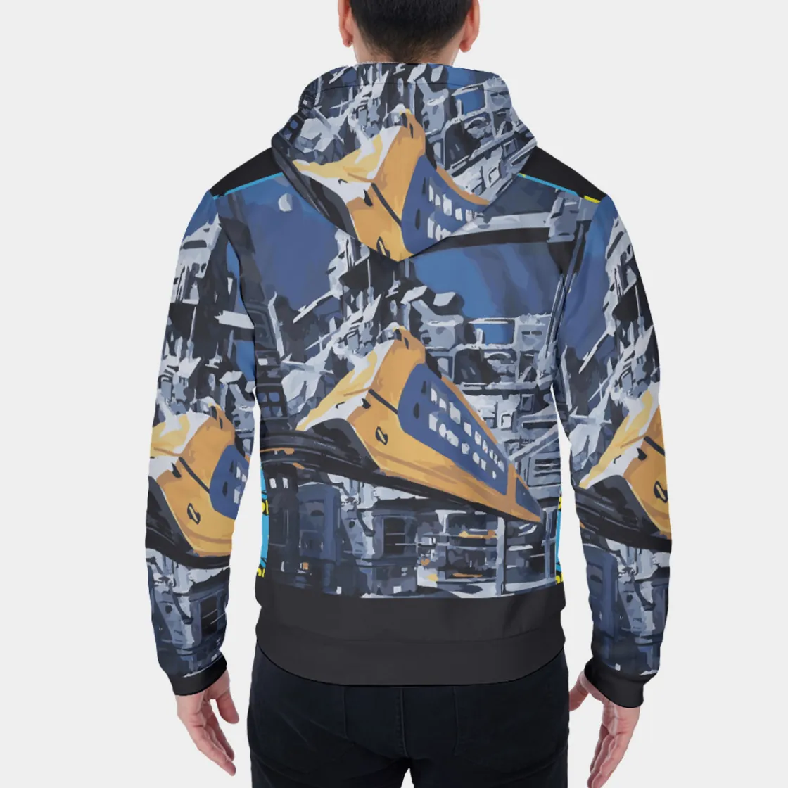 All-Over Print Men's Sherpa Fleece Zip Up Hoodie