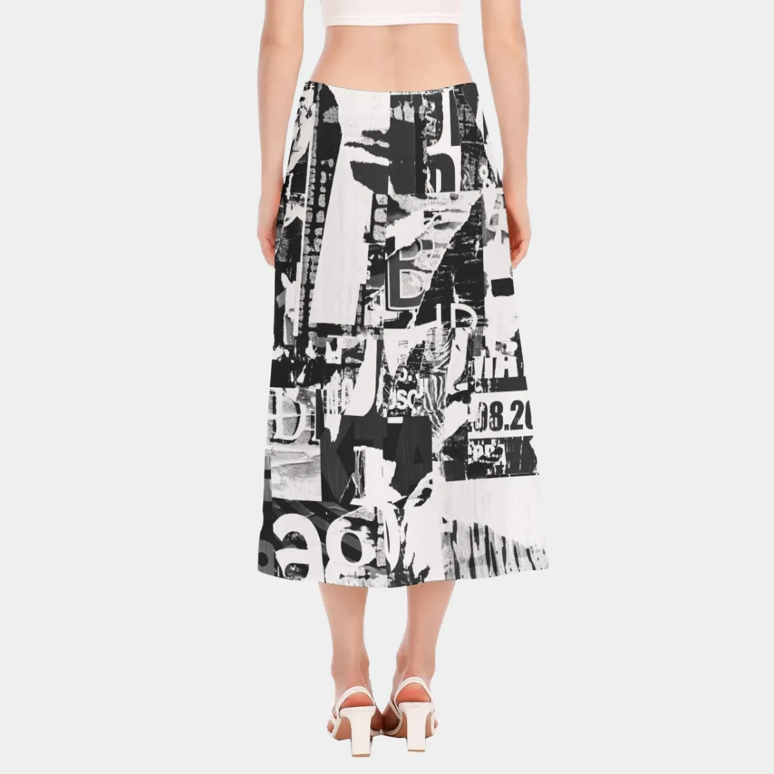 All-Over Print Women's High Slit Long Skirt