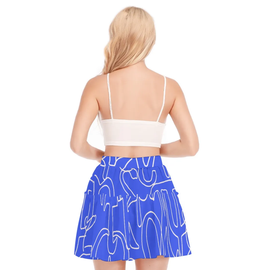 All-Over Print Women's Ruffled Mini Skirt