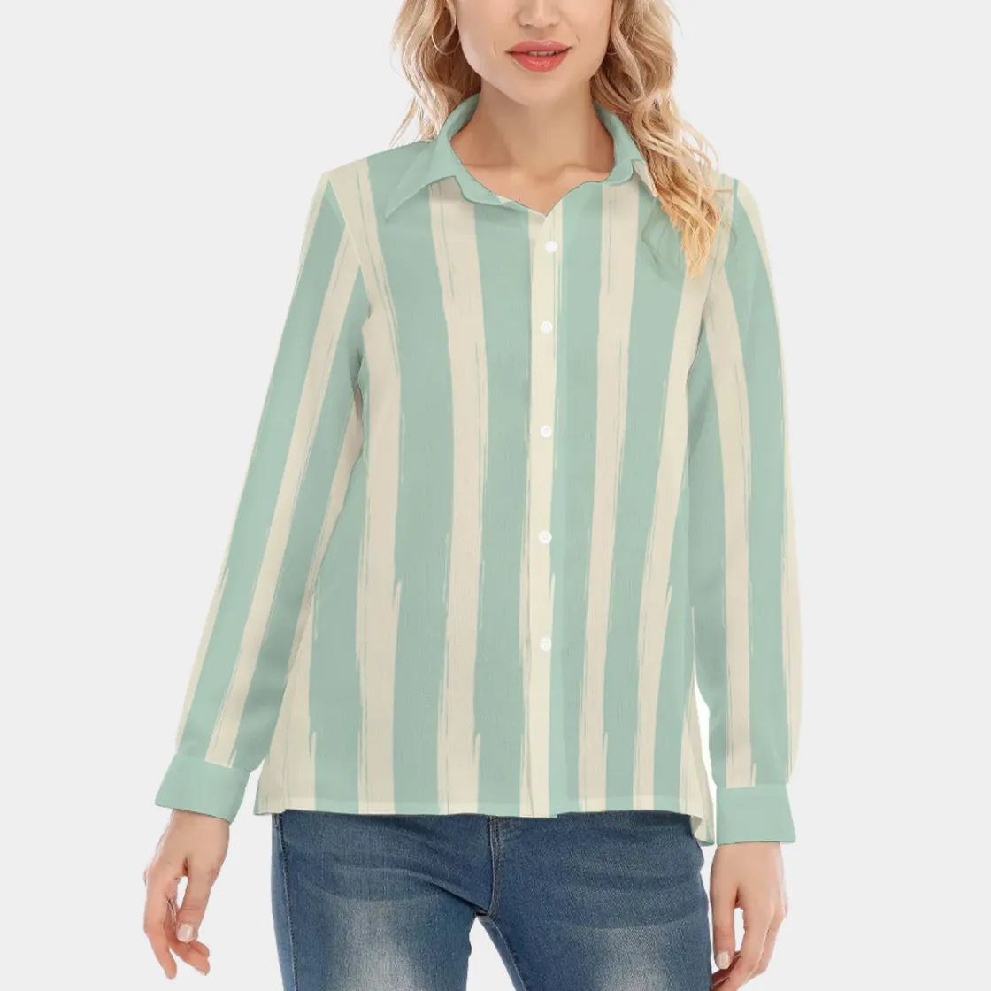 All-Over Print Women's Loose Elastic-Back Shirt