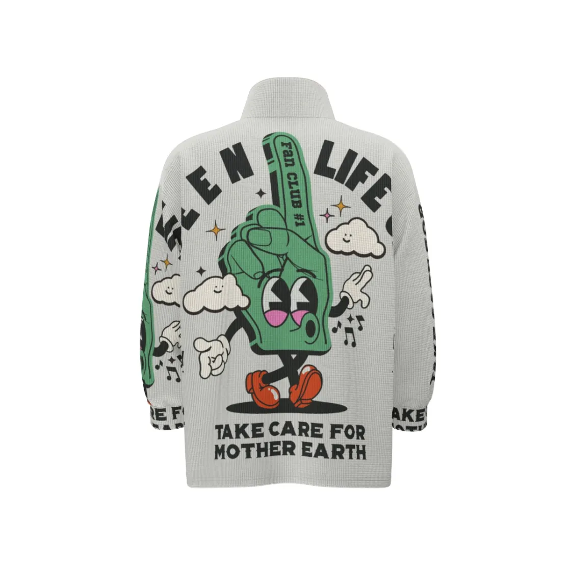 All-Over Print Unisex Stand Collar Zipped Jacket