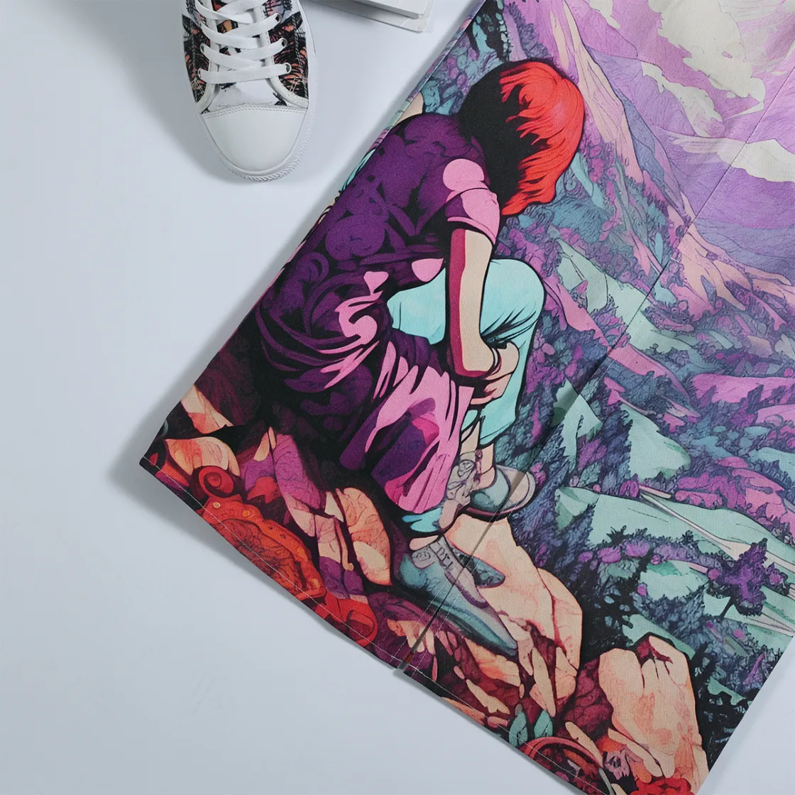 All-Over Print Women's Front Mid-slit Skirt | 245GSM Cotton