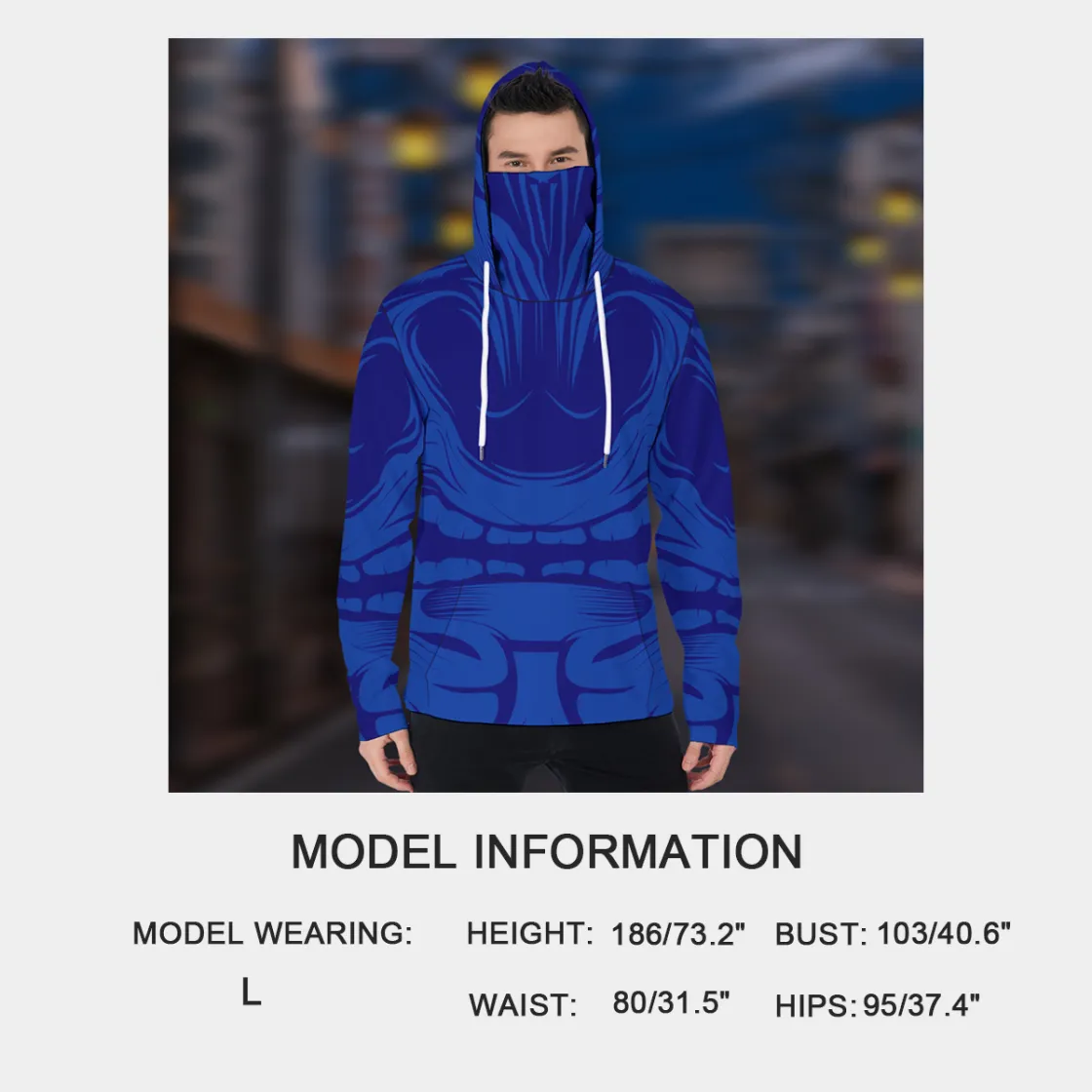 All-Over Print Men's Pullover Hoodie With Mask