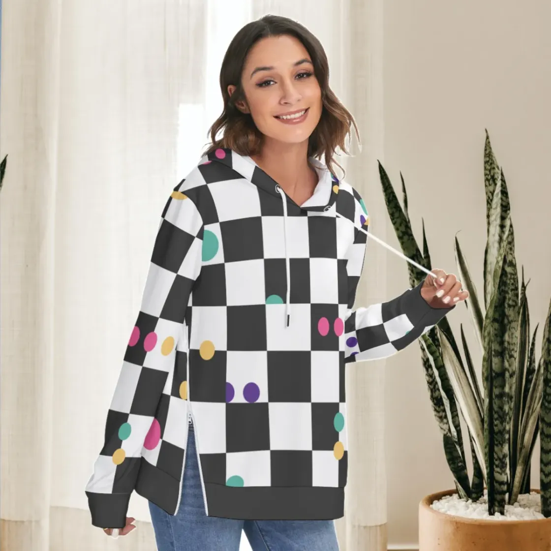All-Over Print Women's Heavy Fleece Zip-on-the-Side Hoodie