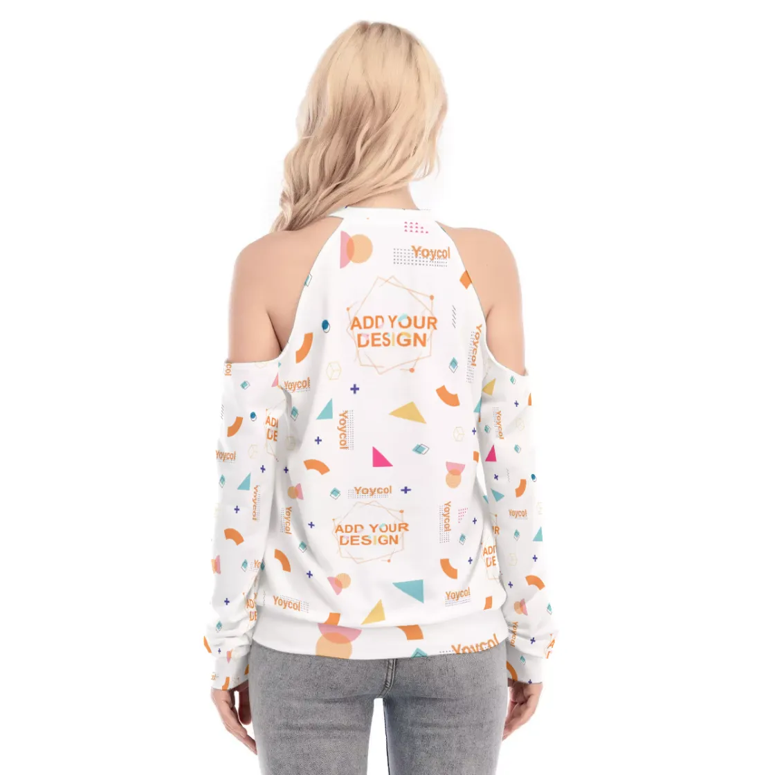 All-Over Print Women's Cold Shoulder Sweatirt