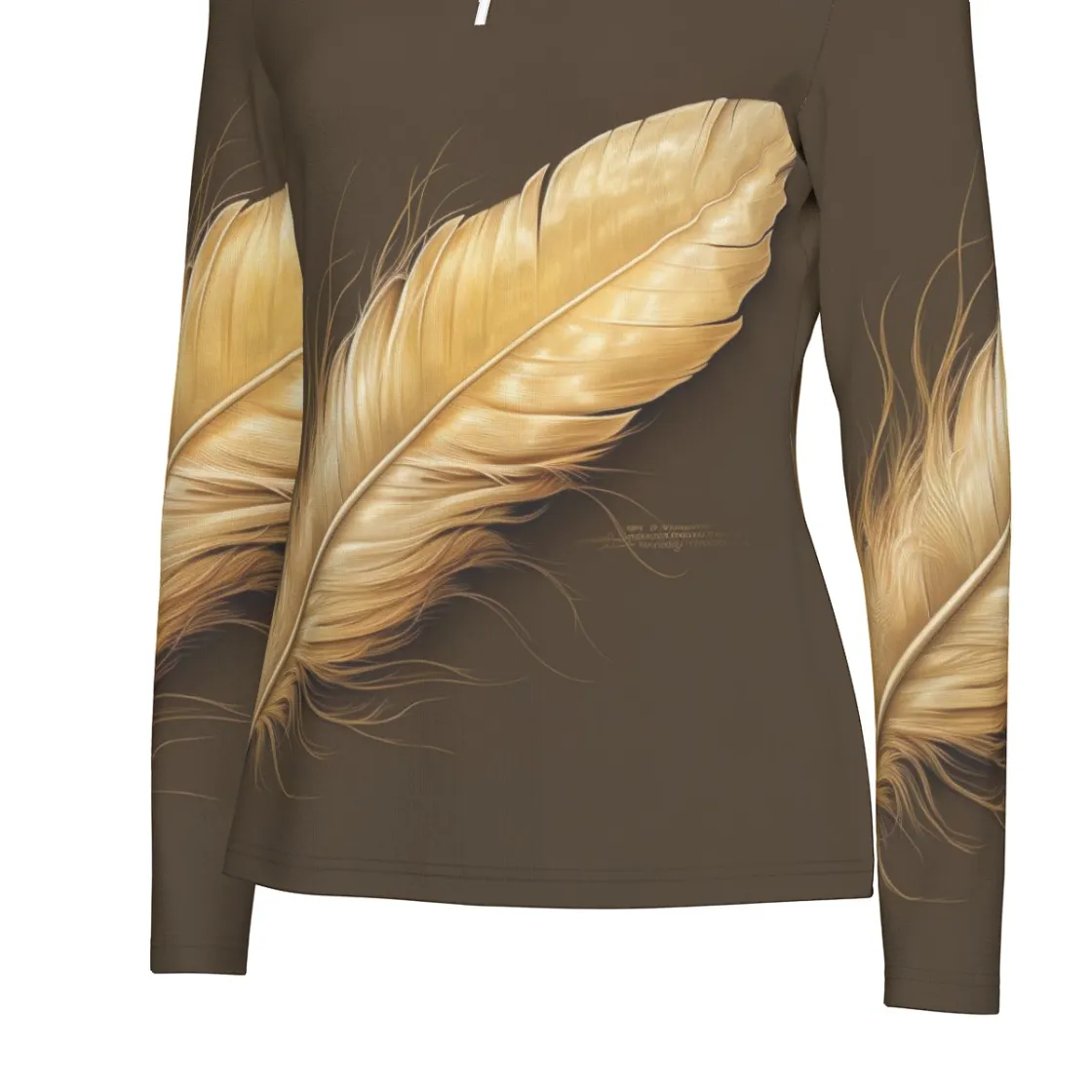 All-Over Print Women's Sports Collar Jersey With Long Sleeve| Interlock
