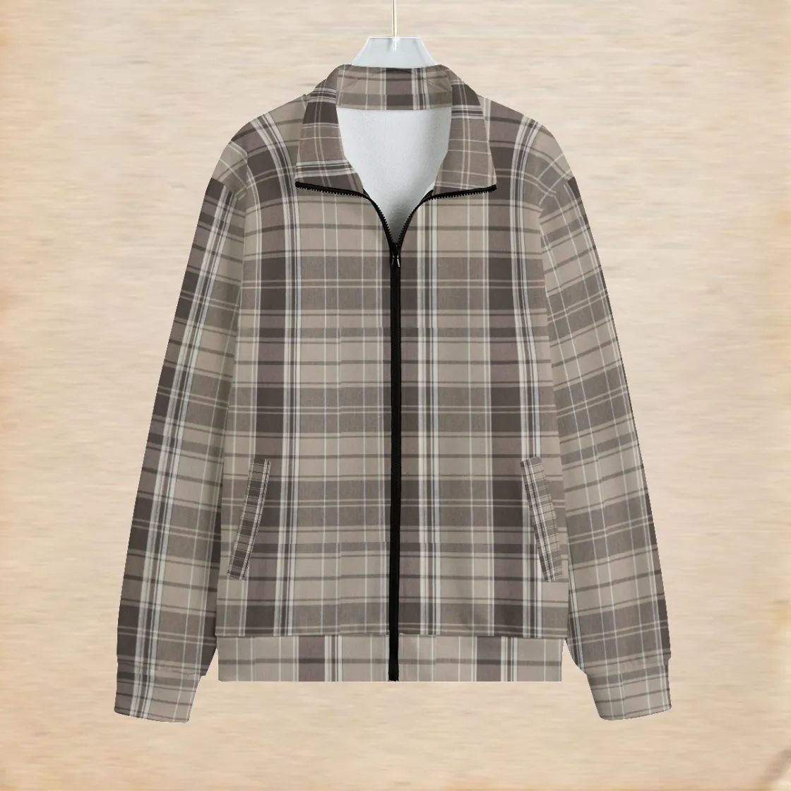All-Over Print Unisex Stand-up Collar Knitted Fleece Outwear