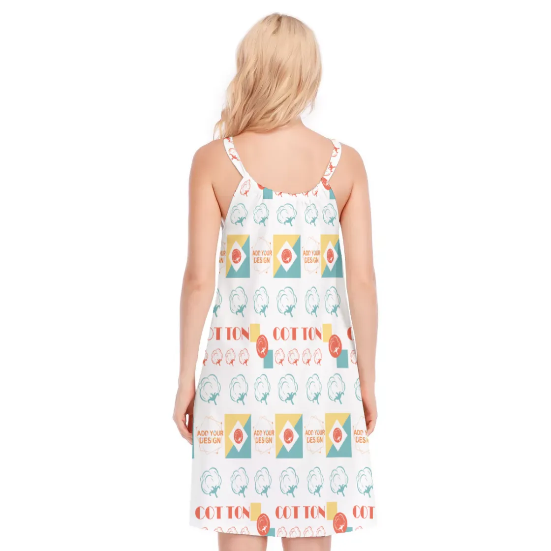 All-Over Print Women's O-neck Cami Dress | 190GSM Cotton