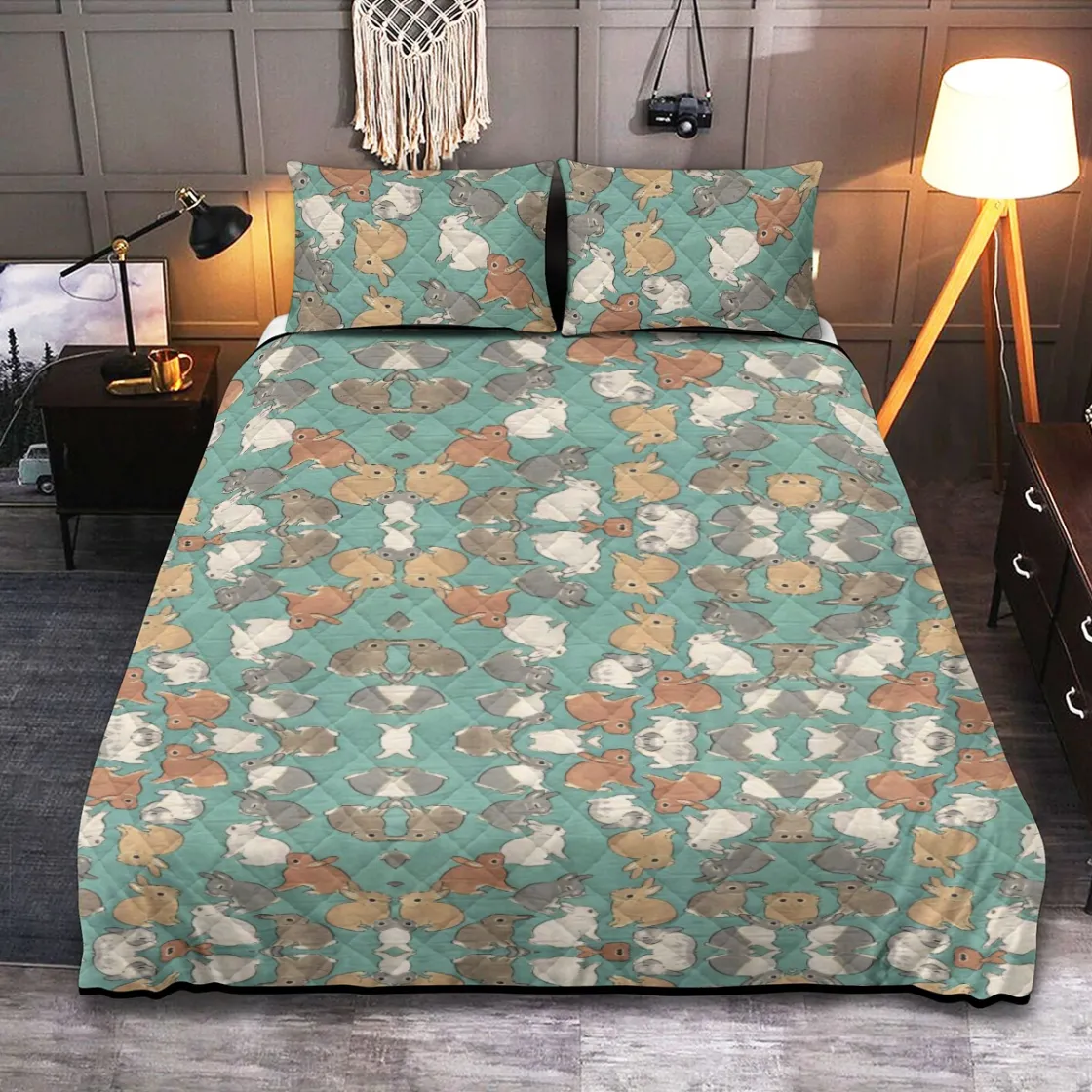 Quilt & Pillow Cases With  Edge-wrapping Strips