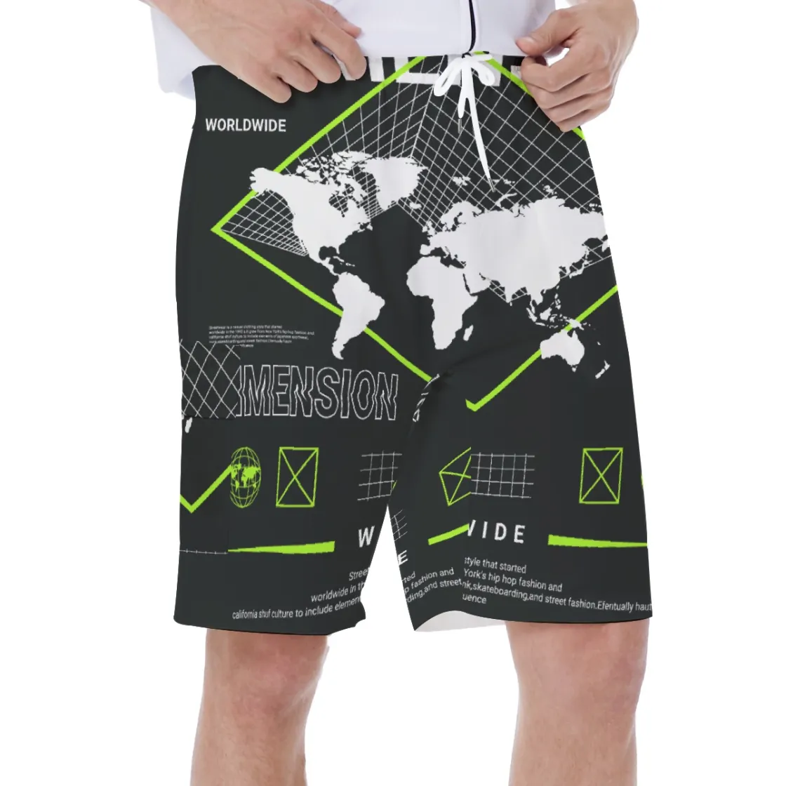 All-Over Print Men's Beach Shorts With Side Pocket