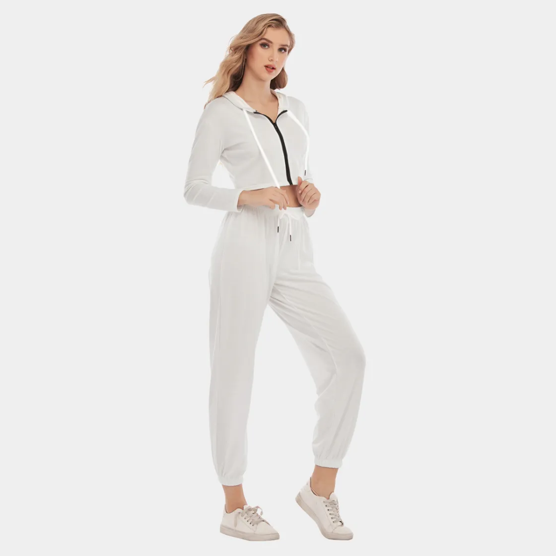 All-Over Print Women's Crop Hoodie Sports Set