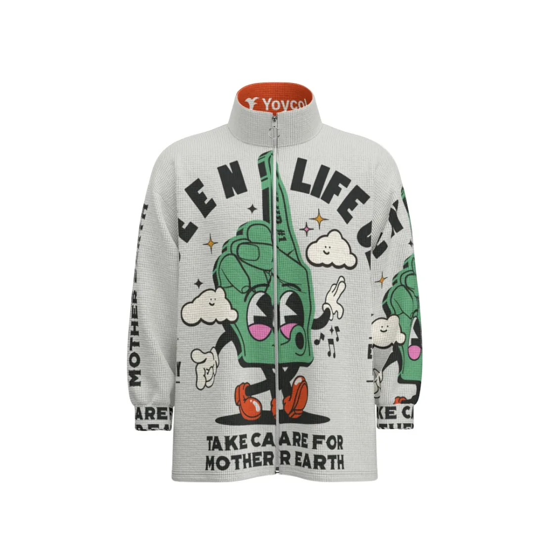 All-Over Print Unisex Stand Collar Zipped Jacket