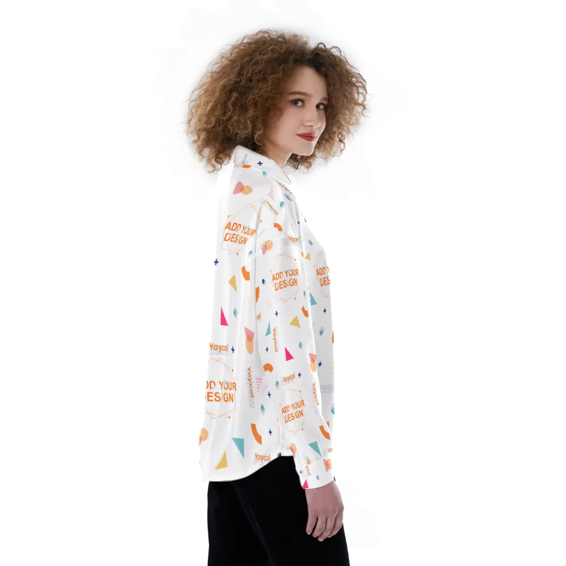 All-Over Print Women's Satin Shirt