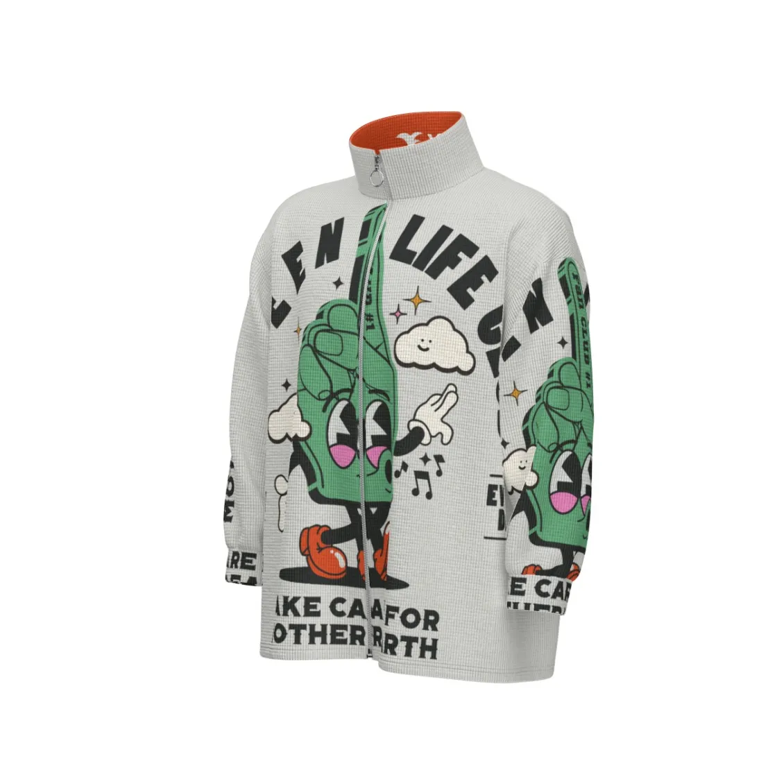 All-Over Print Unisex Stand Collar Zipped Jacket