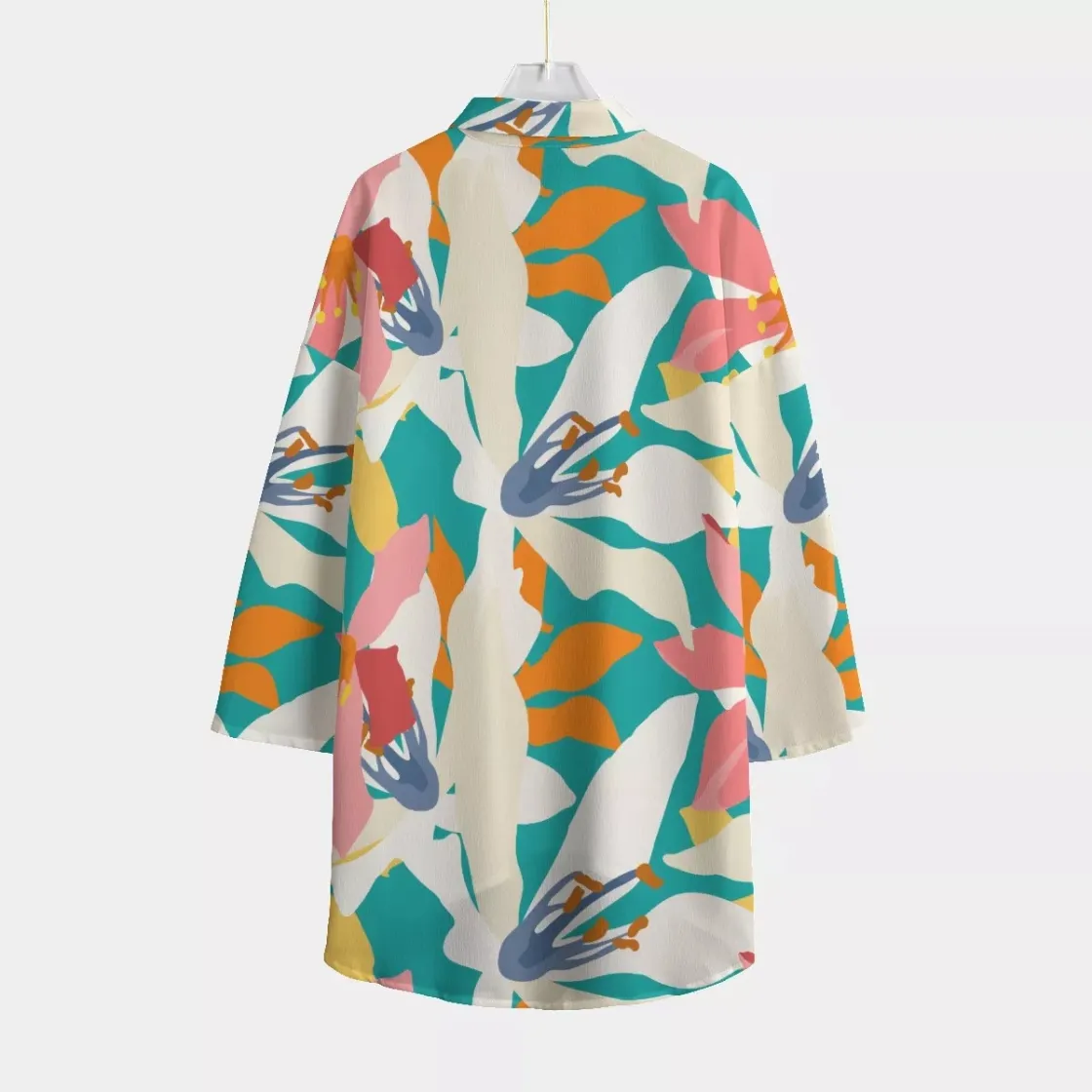 All-Over Print Women's Chiffon Shirt With Elbow Sleeve