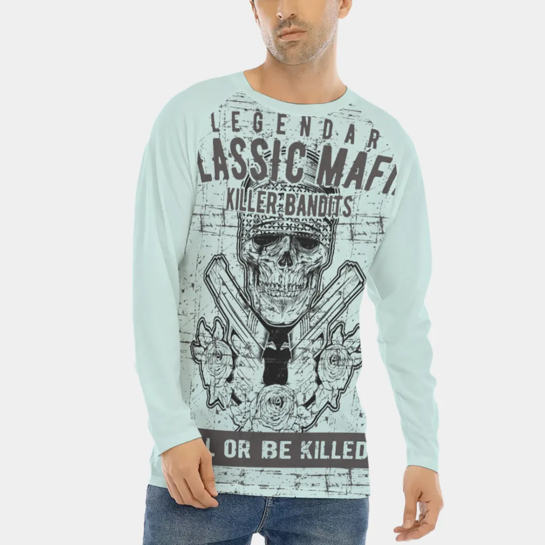 All-Over Print Men's Long Sleeve T-shirt With Raglan Sleeve