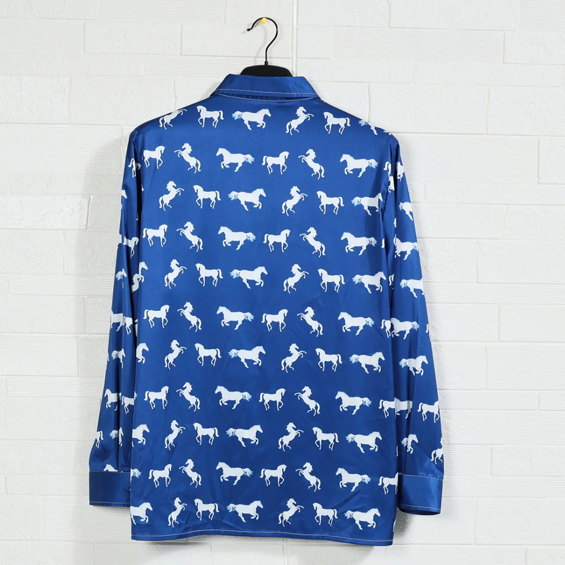All-Over Print Unisex Imitation Silk Shirt Suit