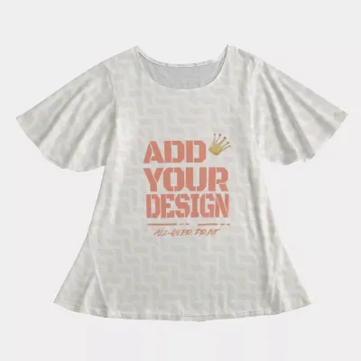 All-Over Print Women's Round Neck T-shirt With Short Sleeve