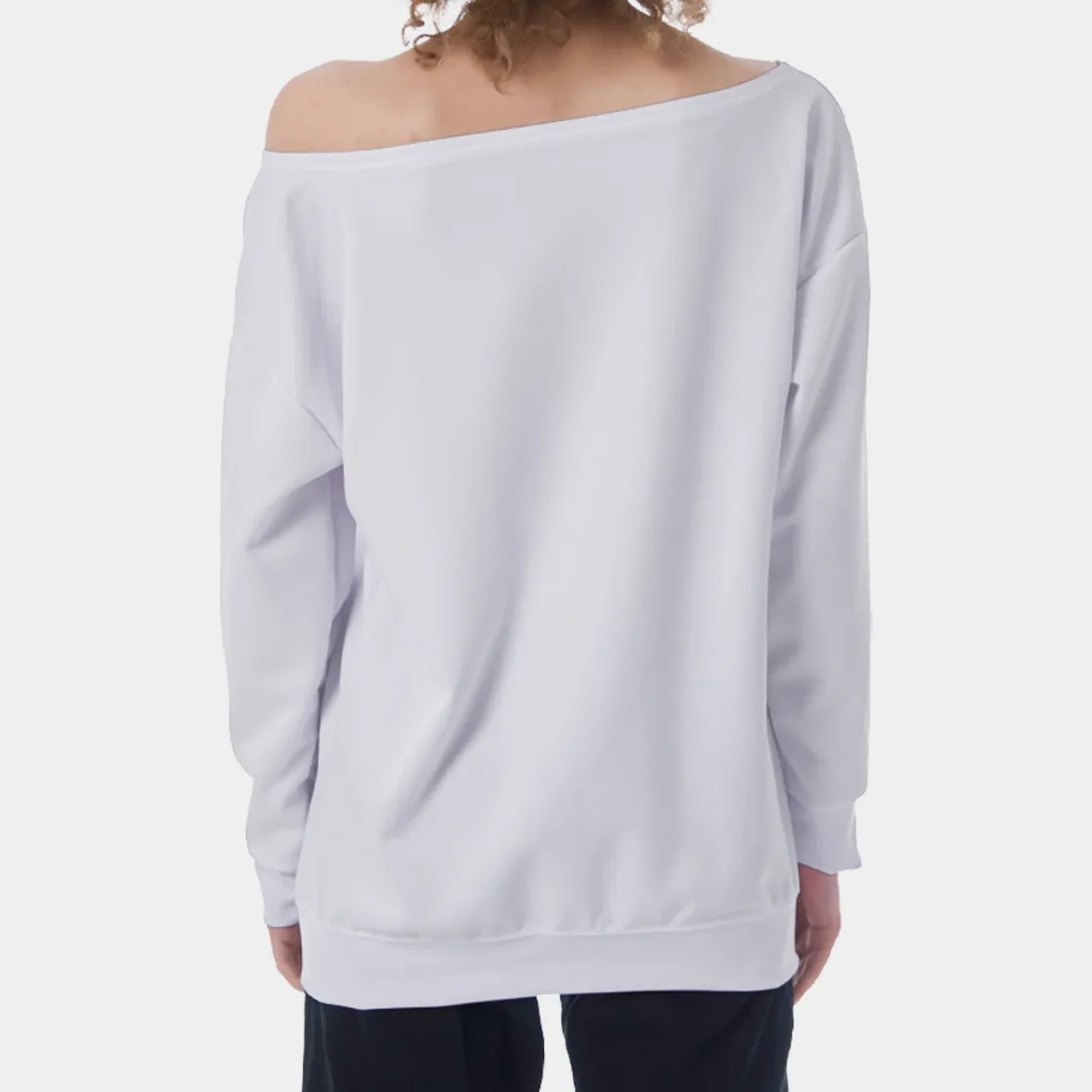 All-Over Print Oversized Women's Off-Shoulder Sweatshirt