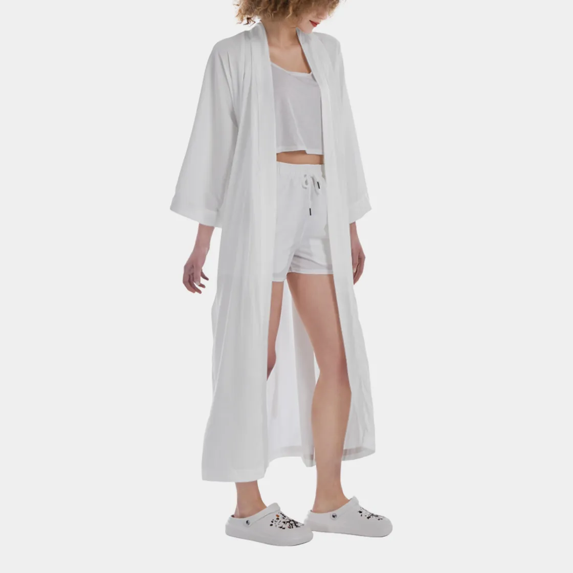 All-Over Print Women's Satin Kimono Long Robe