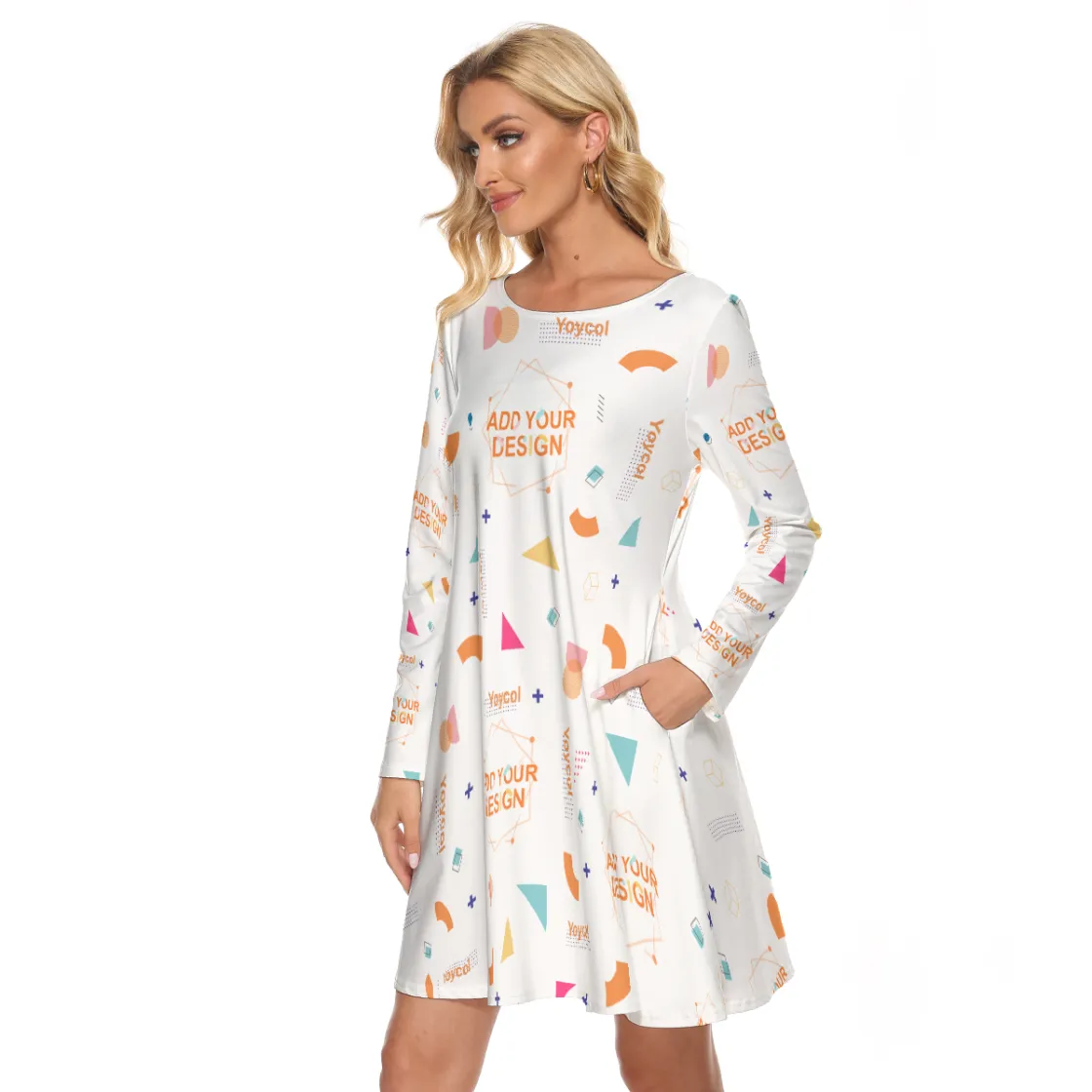 All-Over Print Women's Crew Neck Dress